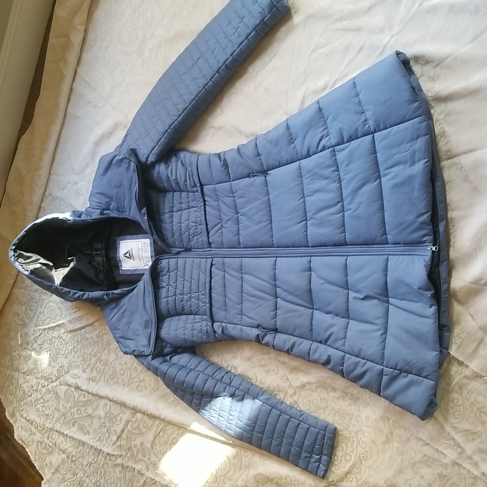 Rebook hooded long parka size S